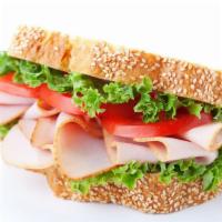 Turkey Sandwich · Delicious sandwich prepared with White turkey with lettuce, tomato and mayo.
