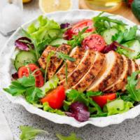 Turkey Salad · Fresh salad prepared with Crisp lettuce, tomato, turkey slices and hard-boiled egg. Served w...
