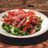 Chopped Antipasto · romaine & iceberg lettuce, salami, prosciutto, pepperoni, kalamata olive, green olive, black...