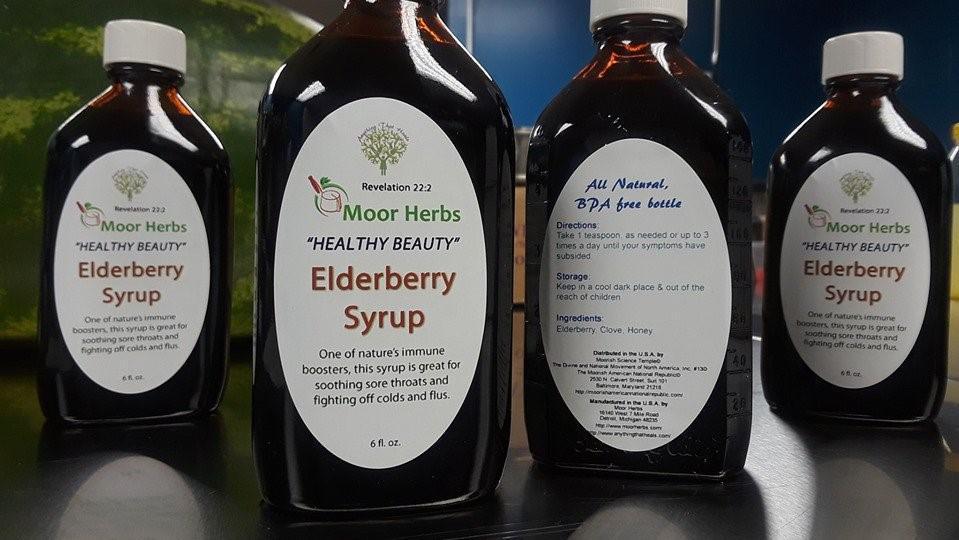 Elderberry Syrup · One of nature’s immune boosters, this syrup is great for soothing sore throats and fighting off colds and flus.  May Improve Cold and Flu Symptoms.

High in vitamin C: There are 6–35 mg of vitamin C per 100 grams of fruit, which accounts for up to 60% of the recommended daily intake.
High in dietary fiber: Elderberries contain 7 grams of fiberper 100 grams of fresh berries, which is over one-quarter of the recommended daily intake.
A good source of phenolic acids: These compounds are powerful antioxidants that can help reduce damage from oxidative stress in the body.
A good source of flavonols: Elderberry contains the antioxidant flavonols quercetin, kaempferol and isorhamnetin. The flowers contain up to 10 times more flavonols than the berries.
Rich in anthocyanins: These compounds give the fruit its characteristic dark black-purple color and are a strong antioxidant with anti-inflammatory effects.
Helps fight cancer: Both European and American elder have been found to have some cancer-inhibiting properties in test-tube studies.
Fights harmful bacteria: Elderberry has been found to inhibit the growth of bacteria like Helicobacter pylori and may improve symptoms of sinusitis and bronchitis.
May support the immune system: In rats, elderberry polyphenols were found to support immune defense by increasing the number of white blood cells.
Could protect against UV radiation: A skin product containing elderberry extract was found to have a sun protection factor (SPF) of 9.88.
May increase urination: Elderberry flowers were found to increase the frequency of urination and amount of salt excretion in rats.
May have some antidepressant properties: One study found mice fed 544 mg of elderberry extract per pound (1,200 mg per kg) had improved performance and mood markers.