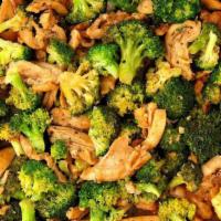 Chicken With Broccoli · Served with pork fried rice and egg roll.