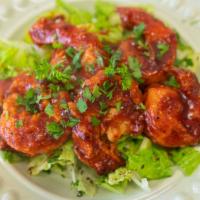 Exotic Shrimp 6 Pieces · Fried shrimp sautéed with sweet and spicy BBQ sauce.