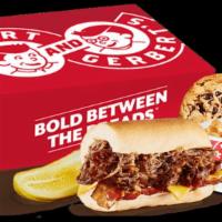 Pick Two Box Lunch Beacon · A half sandwich with Beef Brisket topped with Chipotle Citrus BBQ Sauce, Bacon and Cheddar C...