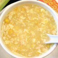 Chicken Corn Soup · A creamy corn soup accented with chicken.