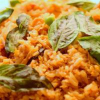 Spicy Basil Fried Rice · (Fried rice with fresh basil in a spicy Thai sauce)