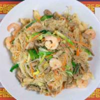Taiwan Rice Noodle · Shrimp, chicken, pork and mixed vegetables, sauteed with thin rice noodles in chef special b...