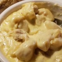 Heather'S Macaroni And Cheese · Plenty of elbow macaroni and grilled chicken folded into our three cheese sauce.