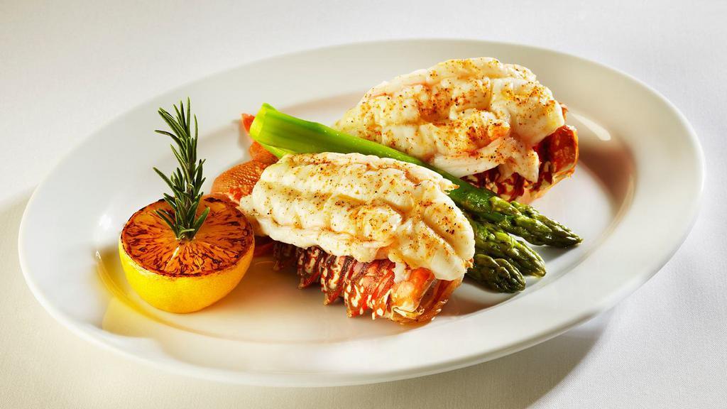 Twin Lobster Tails · Asparagus, Drawn Butter