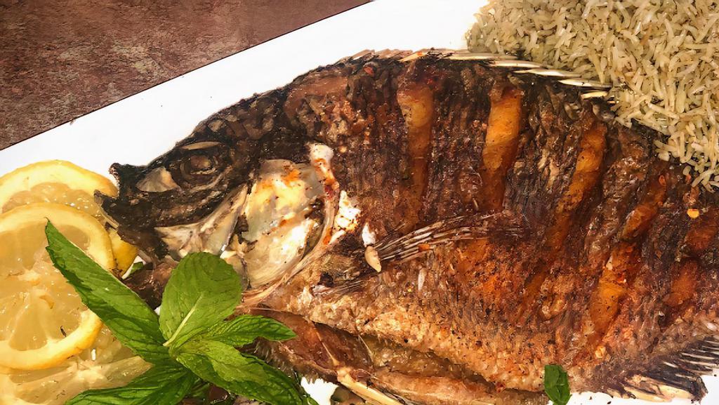 Whole Fish · Whole tilapia fish seasoned with exotic spices and fried.