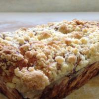 Apple Cinnamon Bread · Sweet dough with apples and cinnamon chopped in, topped with streusel.