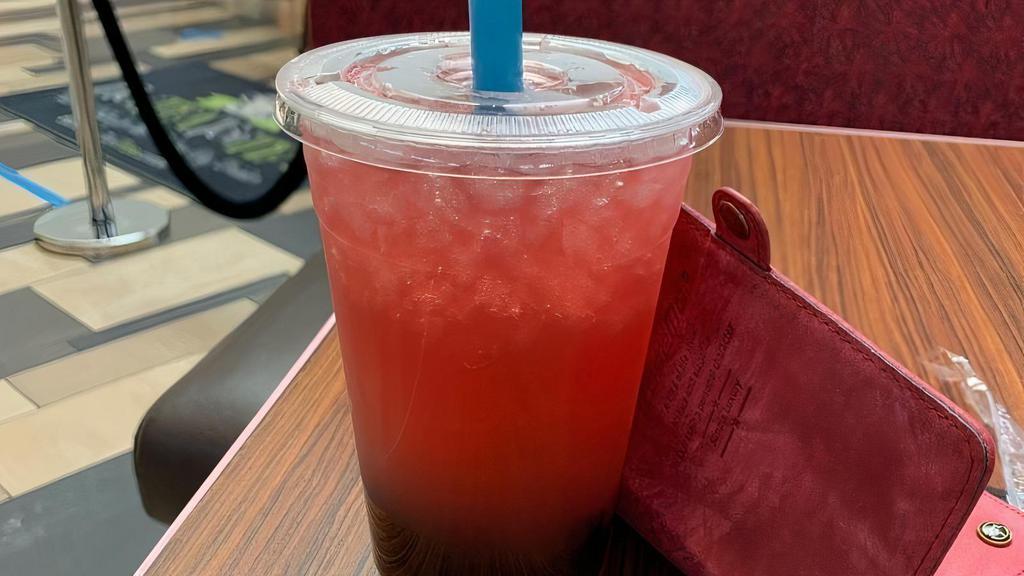 Boba Tea Lemonade  · Enjoy our locally blended and locally loved freshly brewed Nelson's tea with a splash of lemonade, slightly sweetened with our house-made naturally flavored cane syrups (includes 1 scoop of fruit juice filled strawberry or mango popping boba)