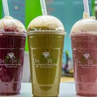 Blueberry Acai Banana Smoothie W/ Traditional Tapioca Boba · Brilliant blueberries pair with superfood acai berries and blend with creamy banana while jo...