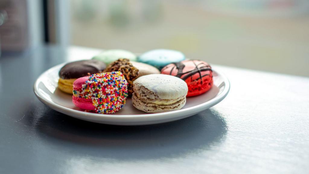 4 Pk. Of Assorted Macarons · Gluten-free French pastries with meringue shells and butter cream filling.  Enjoy an assortment of 4 fun flavors.