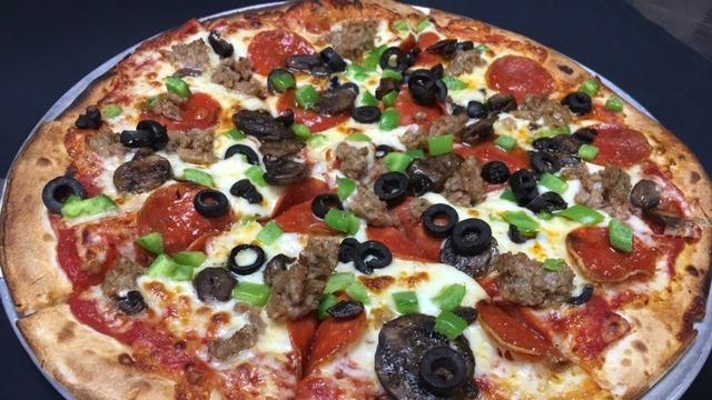 The Brewmaster'S Choice · Truly a brewmasterpiece pepperoni, sausage, mushrooms, red onions, black olives, green peppers and mozzarella.