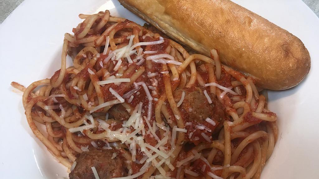 Spaghetti & Meatballs · with breadstick