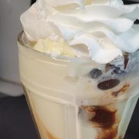 Sundaes, Leduc'S Frozen Custard · Topped with strawberry, butterscotch or chocolate.
whipped cream.