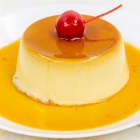 Flan · A rich, sweet custard topped with a brittle layer of caramel sauce.