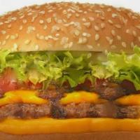 Cheeseburger · Char-broiled 1/3 Lb pure beef burger with American cheese, lettuce, tomatoes, onion, pickles...