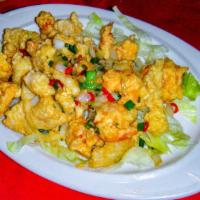 Salt & Pepper Shrimp & Calamari · A combination of shrimp and calamari, lightly battered and infused with chili peppers and ou...