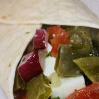 Vegetarian Cactus Burrito · Flour tortilla, beans, Mexican rice, grilled cactus or cooked with onions & tomatoes, lettuc...
