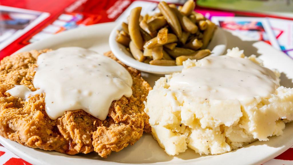 Chicken Fried Steak  (8Oz) · Hand battered, deep fried and topped with our homemade white gravy.