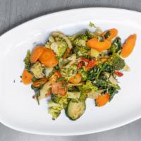 Mickey'S Famous Veggies · Sautéed broccoli, cauliflower, carrots and spinach in light oil and garlic sauce.