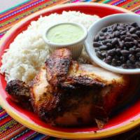 Pollo A La Brasa · Marinated chicken cooked in an authentic Peruvian charcoal rotisserie oven. Served with your...