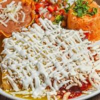 Enchiladas Classic (3 Pcs) · (3) Filled with your choice of meat (Al pastor, chicken, ground beef, veggies, cheese or ste...