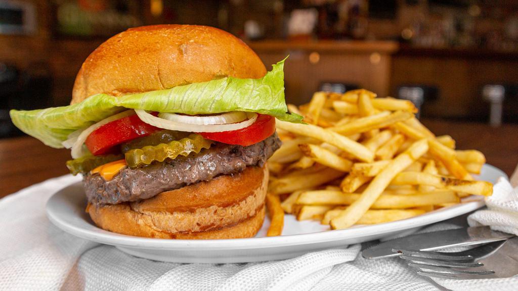 Beck Street Burger · 1/2 lb. Angus beef topped with American cheese, lettuce, tomato & onion.