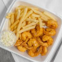 Shrimp · Served with fries, cole slaw, and bread.