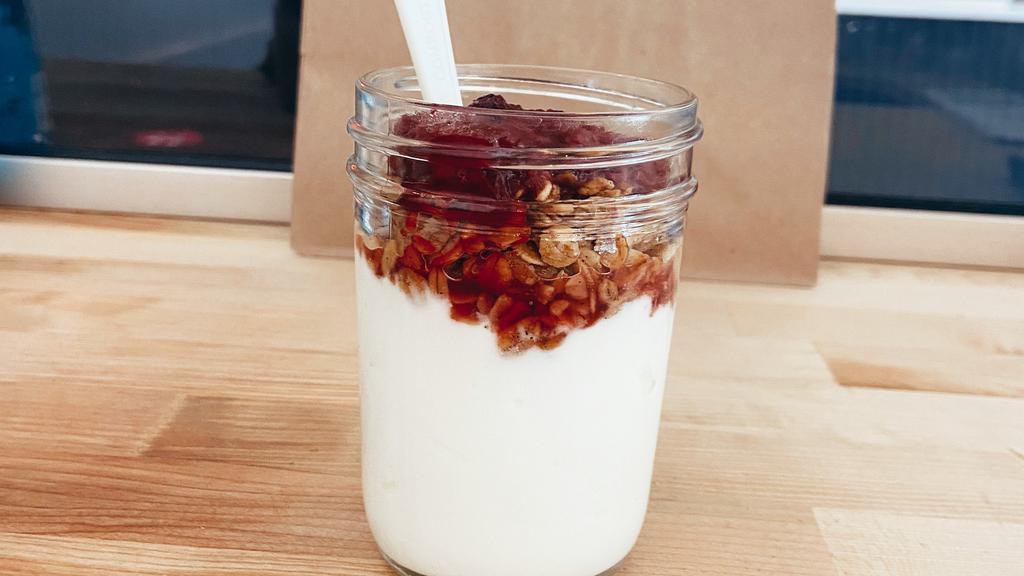 Yogurt & Granola (Gf) · Local greek yogurt, house-made gluten-free granola, and fruit compote.