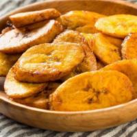 #2 Platano Frito Con Frijoles Y Mantequilla / Fried Plantains, With Honduran Cream And Beans · 