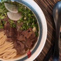 Lanzhou Noodle Soup · Beef shank, radish, scallion, and cilantro.