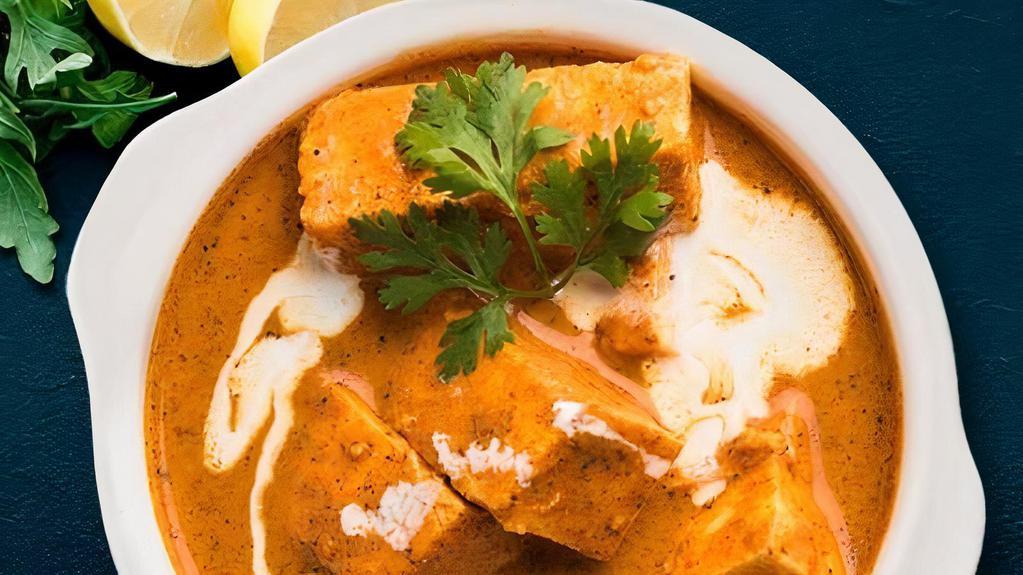 Fb'S Paneer Makhani · Fresh homemade Indian cheese cooked in a creamy tomato sauce.