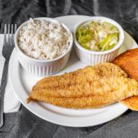 Catfish (1 Piece) · One-piece of Catfish comes with a side of hot sauce and tartar sauce.