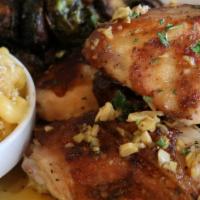 Beer Can Chicken  · Dry rubbed, smoked, then chargrilled half chicken, and tossed in beer butter.

Can be made G...