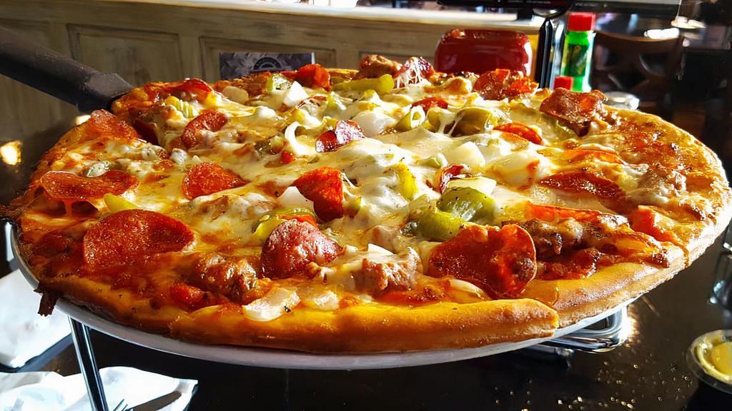 Meat Lovers Pizza · Sausage, pepperoni, bacon, ham.