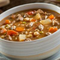 Beef Stew (24 Oz) · Tender beef and vegetables slow-cooked to perfection in our homemade beef stew.