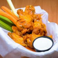 Chicken Wings (6 Pcs) · 6 PC's jumbo wings with ranch,  carrots,an celery