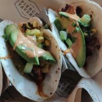 Mahi Mahi Tacos · Soft Flour Shell | Blackend Mahi Mahi | Mango + Cucumber Slaw | Avocado | Chipotle Aioli | C...