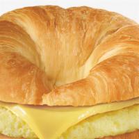 Egg Cheese Croissant · A lot of Cheese and Egg On A Very Soft New Bake Croissant added seasoning.