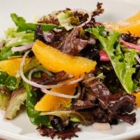 Citrus House Salad · Mixed Greens, Red Onion,
Mandarin Oranges, Citrus Shallot Vinaigrette