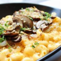 Truffled Shroom Mac & Cheese · Sauteed mushrooms, garlic and white truffle oil, butter crumb crust.