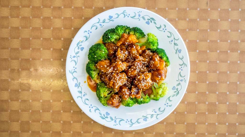 Sesame Chicken  · Served with egg roll