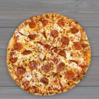 Goodale Pepperoni Honey Pizza · A pizza with plenty of pepperoni. Made with our red sauce, cheese blend, delicious garlic bu...