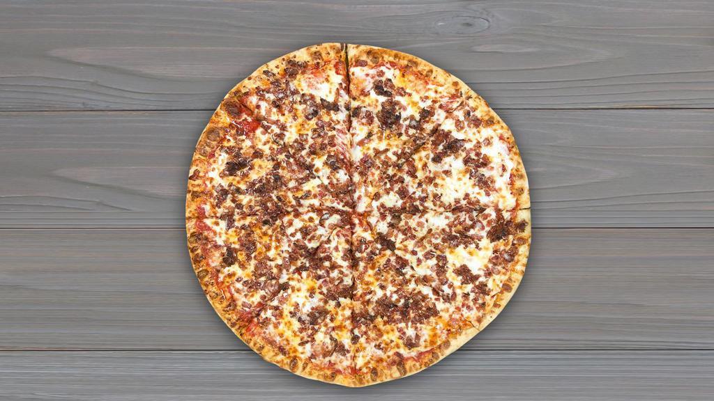 Bexley Honey Bacon Pizza · Made with our red sauce, cheese blend, a hearty amount of bacon, delicious garlic butter crust, and a drizzle of honey on top.