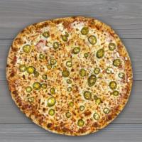 Blue Jacket'S Jalapeno Honey Pizza · A spicy pizza made with our spicy red sauce, cheese blend, jalapeños, with a drizzle of hone...
