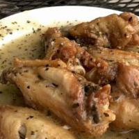 Specialty Wings- Vesuvio Wings · served in a white wine & herb sauce

(approx. 7 wings per serving)