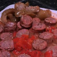 Sausage & Peppers · our homemade Italian sausage with red and green peppers