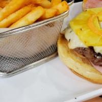 Colombian · beef patty, ham, roasted pineapple, grilled latin white cheese & chipotle mayonnaise